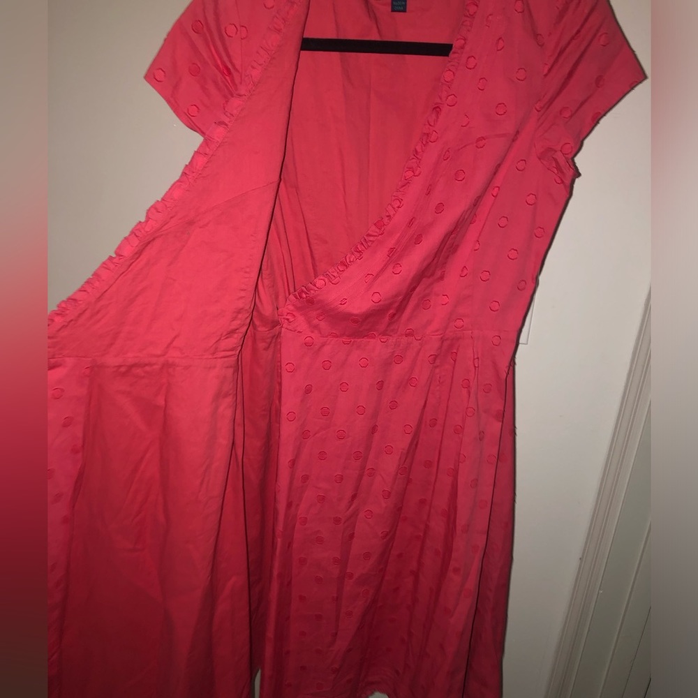 Borden Pink polka dotted wrap around waist-tie dress - Picture 5 of 6